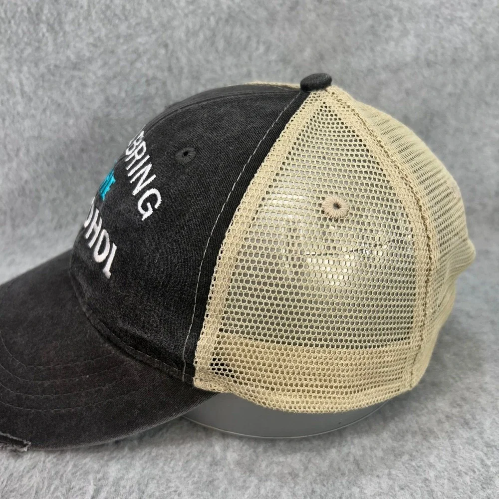 I'll Bring The Alcohol Mens Black Adams Trucker Hat Distressed Snapback OSFM